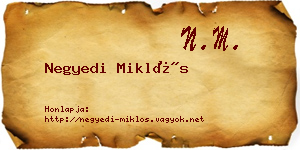 Negyedi Miklós névjegykártya